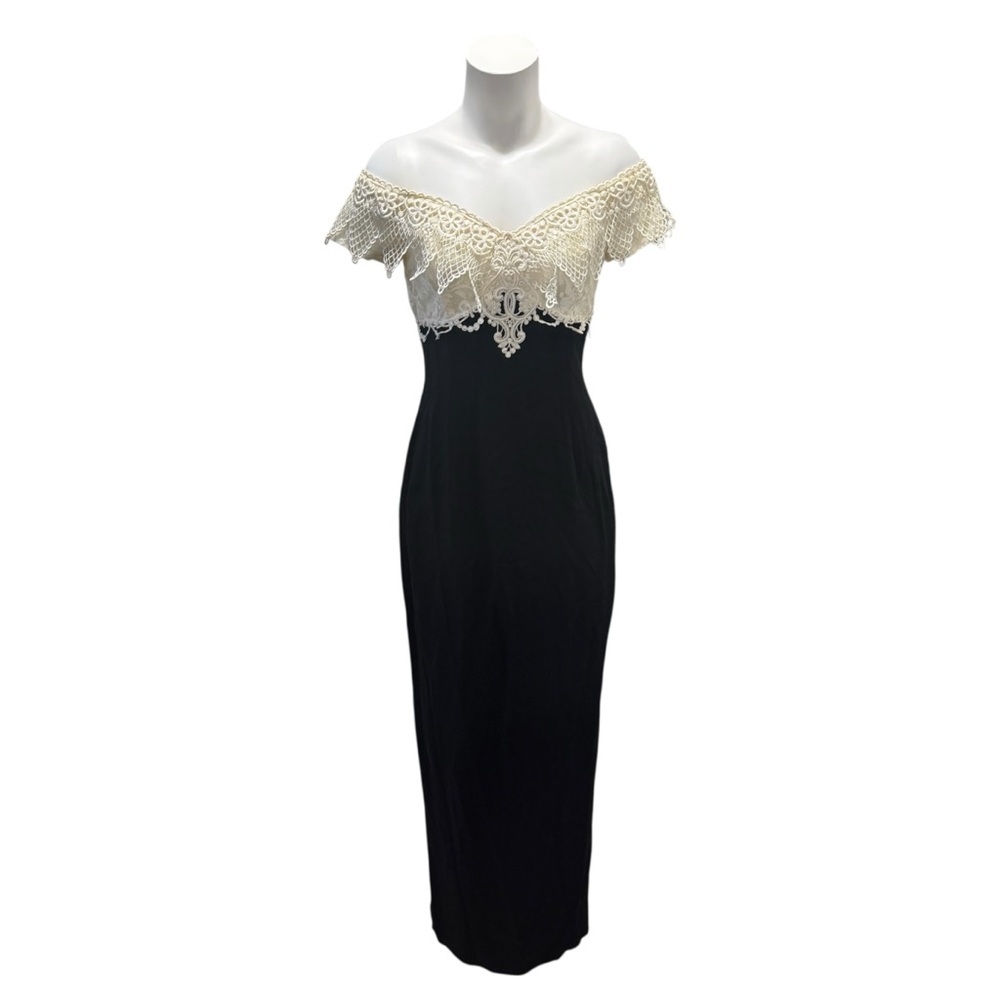 Vintage Scott McClintock Victorian Lace Formal Dress Size 6 (Missing 2 buttons)